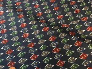 NEW Multicolour Classic Print Panel 100% Silk Lining Fabric 40" High Class Cloth