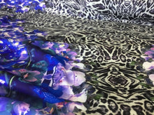 Load image into Gallery viewer, New High Class Designer Multicoloured Floral Leopard Print Scuba Fabric 58&quot;
