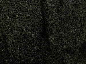NEW Jet Black Stretch Crochet Floral Lace Fabric 63" 161cm Cloth Dress Material