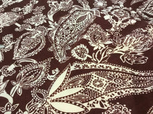 Load image into Gallery viewer, New Designer Brown Ivory 100% Wool Crepe Large Print Fabric Seen On Catwalk