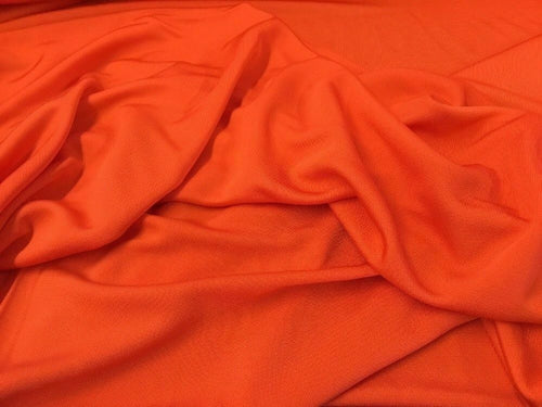 NEW Designer Cotton Silk Orange colour Smooth Stretch Crepe Jersey Fabric Dolce