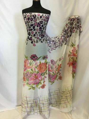 NEW Crinkle Chiffon Multi Print Fabric Dress Scarf Floral Leopard 61