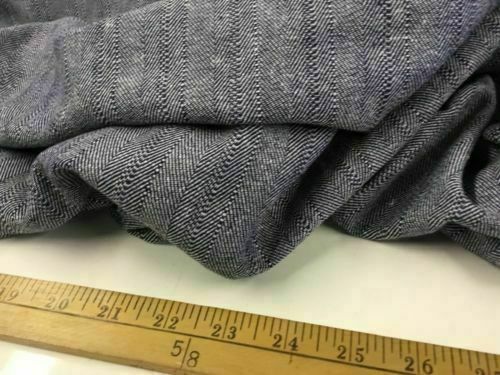New Designer 100% Linen Denim Colour Herringbone Fabric Cloth Craft Dress Guchi