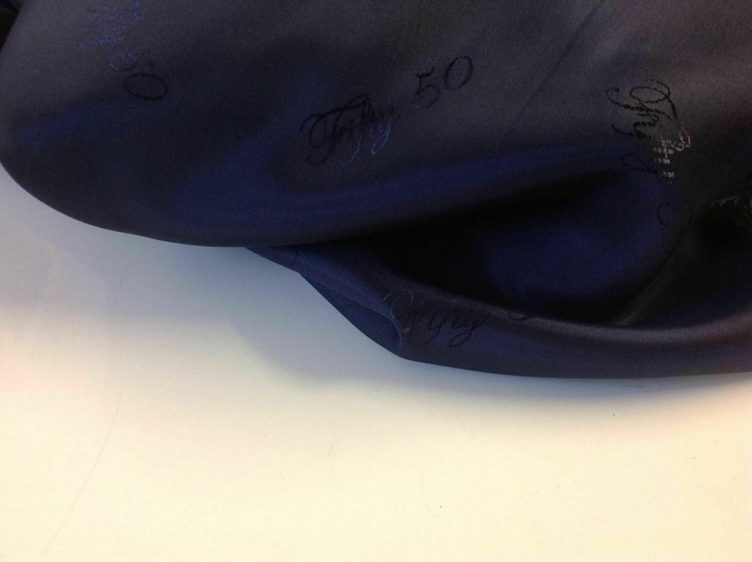 Beautiful 100% AC Navy 50 Jacquard Silky Lining Fabric 56