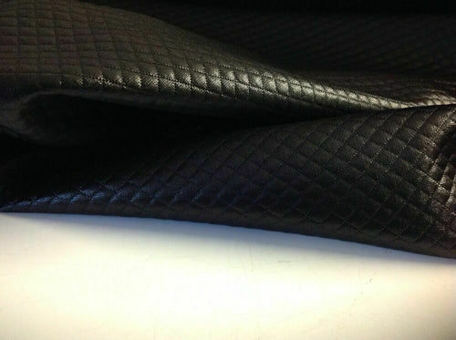 NEW Black Colour Designer Diamond Quilt Stretch Fabric 59