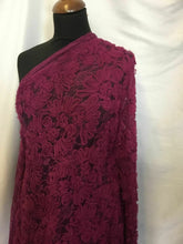 Load image into Gallery viewer, NEW Beautiful Magenta Floral Ribbon Lace Fabric 60&quot; 154 cm Dress Cloth Garment