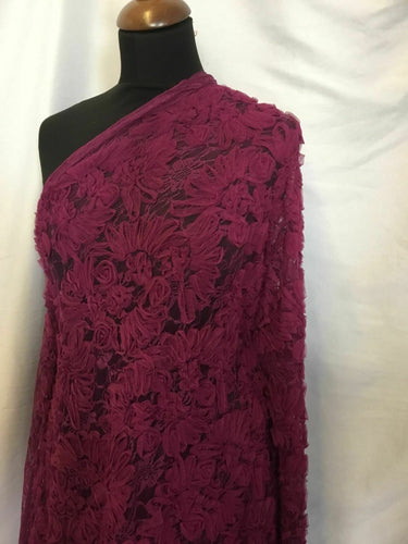 NEW Beautiful Magenta Floral Ribbon Lace Fabric 60