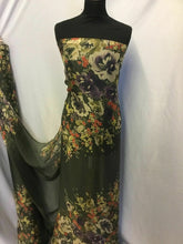 Load image into Gallery viewer, NEW 100% Silk Chiffon Panel Floral Print Fabric 52&quot; 133 cm Dress Scarf