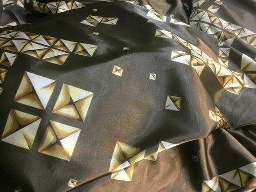 New Beautiful High Class Italian Designer Classic Satin Print Fabric Art Dress