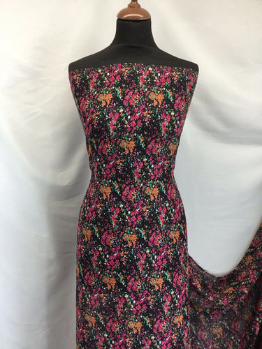 NEW Designer Multicoloured Floral Chiffon Print Fabric Garment Material 58