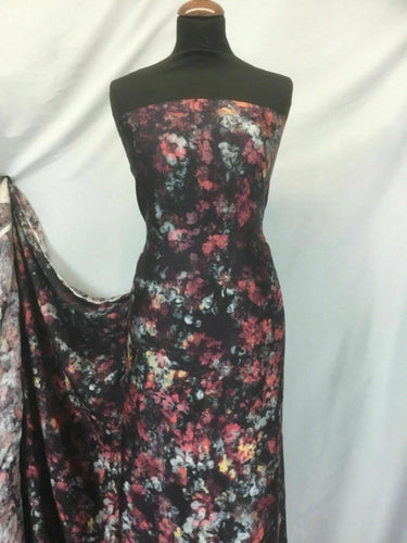 New Beautiful High Class Designer Soft Satin Floral Print Fabric Art Material