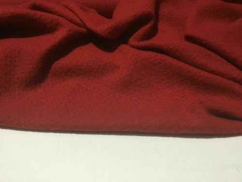 New Beautiful High Class Designer Red Colour Wool Boucle Fabric Material 57”
