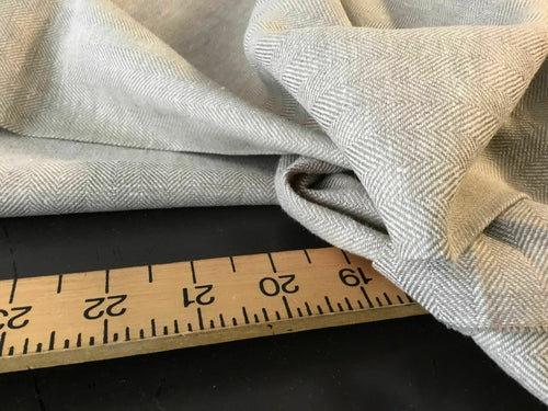 NEW Designer 100% Natural Linen Herringbone Fabric 58