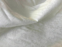 Load image into Gallery viewer, Ivory Stretch Sateen Floral Jacquard Fabric Bridal Dress Art Craft 56’’ Wedding