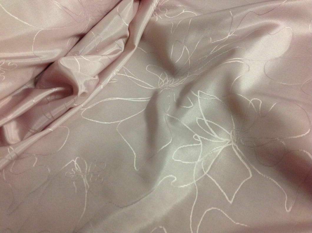 NEW Beautiful Dusky Pink Abstract Jacquard Silky Lining Fabric 56