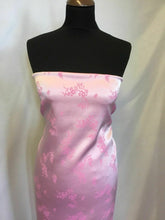 Load image into Gallery viewer, NEW Baby Pink Pink Satin Floral Stretch Jacquard Print Fabric Bridal Dress 111cm