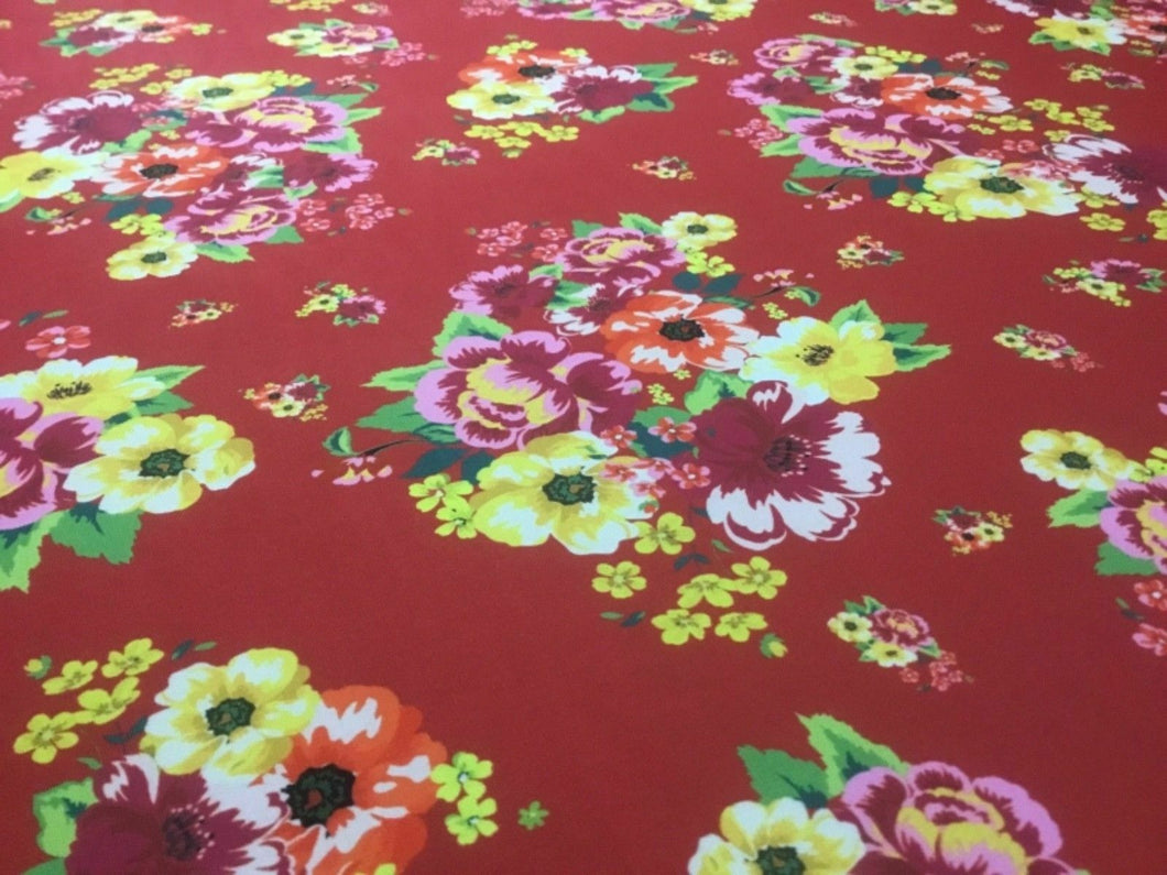 NEW Beautiful Designer Stretch Jersey Slinky Elastane Floral Print Fabric 58’’