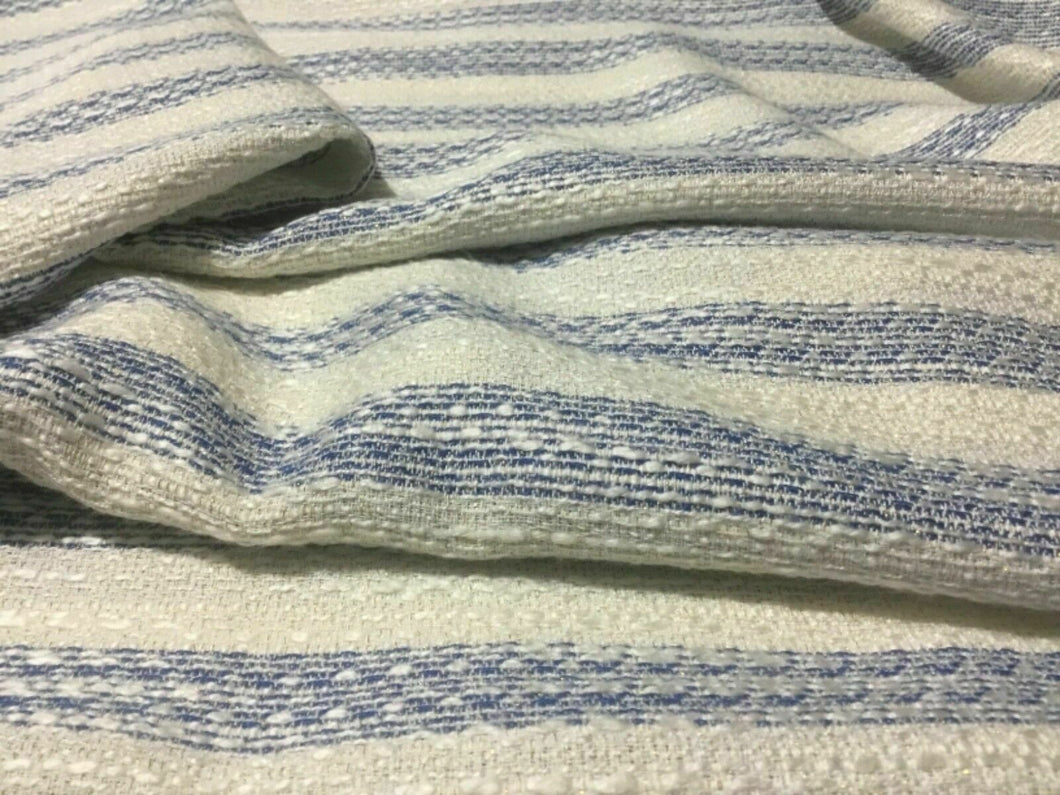 New Beautiful Classy Designer Multicolored Stripe Lurex Boucle Fabric Material