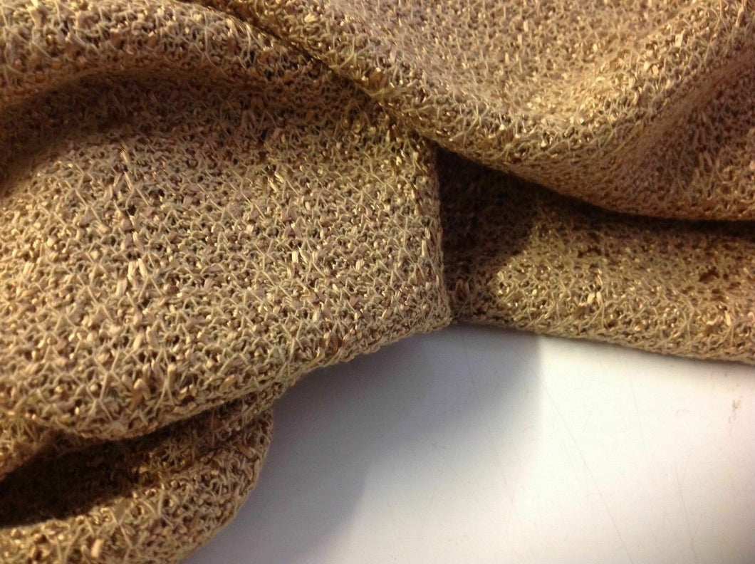 New Beautiful Camel Gold Colour Cotton Stretch Boucle Jersey Fabric 43