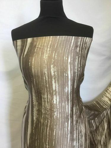 NEW 100% Silk Satin Multicoloured Running Stripes Print Fabric Gandini Print