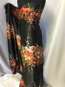 New Beautiful High Class Designer Silky Satin Floral Print Fabric 57'' 146 cm