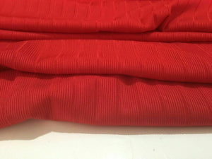 NEW Beautiful Designer Red Colour Ribbed Stretch Jersey Slinky Elastane Fabric