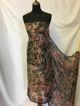 Load image into Gallery viewer, NEW Beautiful 100% Silk Chiffon Swirl Border Print Fabric 42&quot; 108 cm Dress Scarf