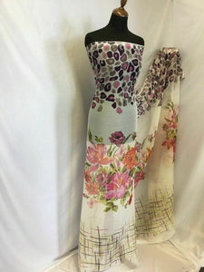 NEW Crinkle Chiffon Multi Print Fabric Dress Scarf Floral Leopard 61" 157 cm