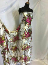 Load image into Gallery viewer, NEW Designer 100% Silk Satin Chiffon Floral Burnout Print Fabric Dress Scarf 52&quot;