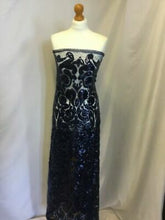 Load image into Gallery viewer, NEW High Class Designer Heavy Navy Embroidered Sequins Lace Fabric Wedding Dres