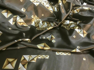 New Beautiful High Class Italian Designer Classic Satin Print Fabric Art Dress
