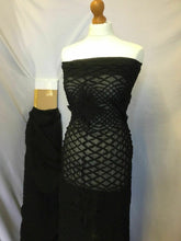 Load image into Gallery viewer, NEW Designer Black Chiffon With Chiffon Rope And Lurex Floral 56’’ 144 cm Party