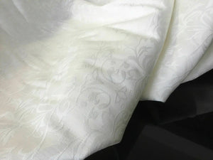 Ivory Stretch Sateen Floral Jacquard Fabric Bridal Dress Art Craft 56’’ Wedding