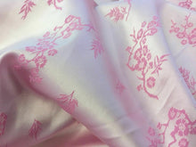 Load image into Gallery viewer, NEW Baby Pink Pink Satin Floral Stretch Jacquard Print Fabric Bridal Dress 111cm