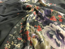 Load image into Gallery viewer, NEW 100% Silk Chiffon Panel Floral Print Fabric 52&quot; 133 cm Dress Scarf