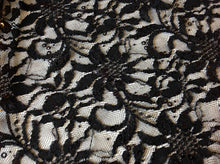 Load image into Gallery viewer, NEW Black Corded Lace Fabric With Black Bling All Over 58&quot; 148 cm