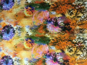 New Gorgeous High Class Designer Floral Satin Print Fabric Dress Material Art