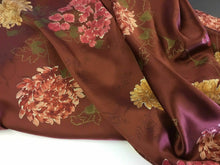 Load image into Gallery viewer, NEW 100% Silk Satin Multicolored Floral Print Fabric 55&quot; 141 cm Guchi Gabana Art