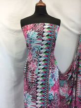 Load image into Gallery viewer, NEW High Class Designer Floral Geometric Leopard Chiffon Print Fabric Dress
