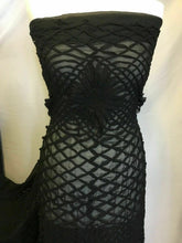 Load image into Gallery viewer, NEW Designer Black Chiffon With Chiffon Rope And Lurex Floral 56’’ 144 cm Party
