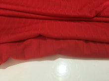 Load image into Gallery viewer, NEW Beautiful Designer Red Colour Ribbed Stretch Jersey Slinky Elastane Fabric