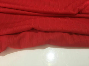 NEW Beautiful Designer Red Colour Ribbed Stretch Jersey Slinky Elastane Fabric