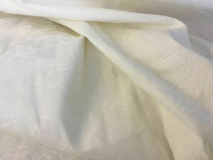 Ivory Stretch Sateen Floral Jacquard Fabric Bridal Dress Art Craft 56’’ Wedding