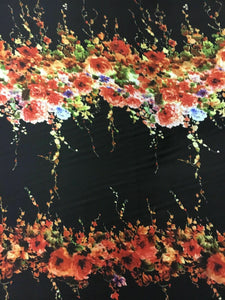 New Beautiful High Class Designer Silky Satin Floral Print Fabric 57'' 146 cm