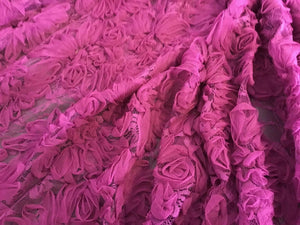 NEW Beautiful Magenta Floral Ribbon Lace Fabric 60" 154 cm Dress Cloth Garment