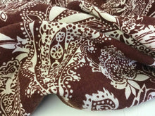 Load image into Gallery viewer, New Designer Brown Ivory 100% Wool Crepe Large Print Fabric Seen On Catwalk