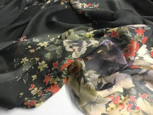 Load image into Gallery viewer, NEW 100% Silk Chiffon Panel Floral Print Fabric 52&quot; 133 cm Dress Scarf