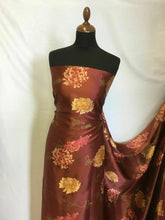 Load image into Gallery viewer, NEW 100% Silk Satin Multicolored Floral Print Fabric 55&quot; 141 cm Guchi Gabana Art