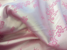Load image into Gallery viewer, NEW Baby Pink Pink Satin Floral Stretch Jacquard Print Fabric Bridal Dress 111cm