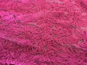 NEW Beautiful Magenta Floral Ribbon Lace Fabric 60" 154 cm Dress Cloth Garment
